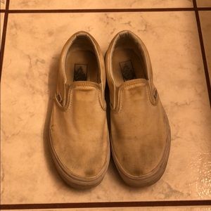 Vans white slip-ons kids 3.5